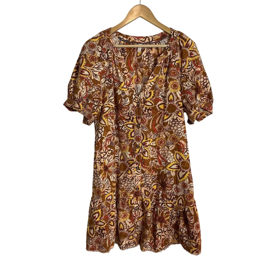 Anthropologie Pilcro Floral Tapestry Relaxed Boho Tunic Dress